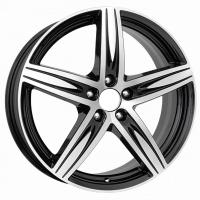 КиК АНДОРРА (КС586) АЛМАЗ ЧЕРНЫЙ 7.5*18 5*114.3 ET45 60.1 Черный глянцевый с полированной лицевой частью